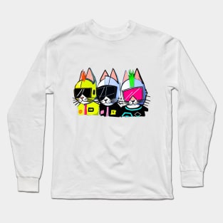 Three kittens at a Daft Punk concert Long Sleeve T-Shirt